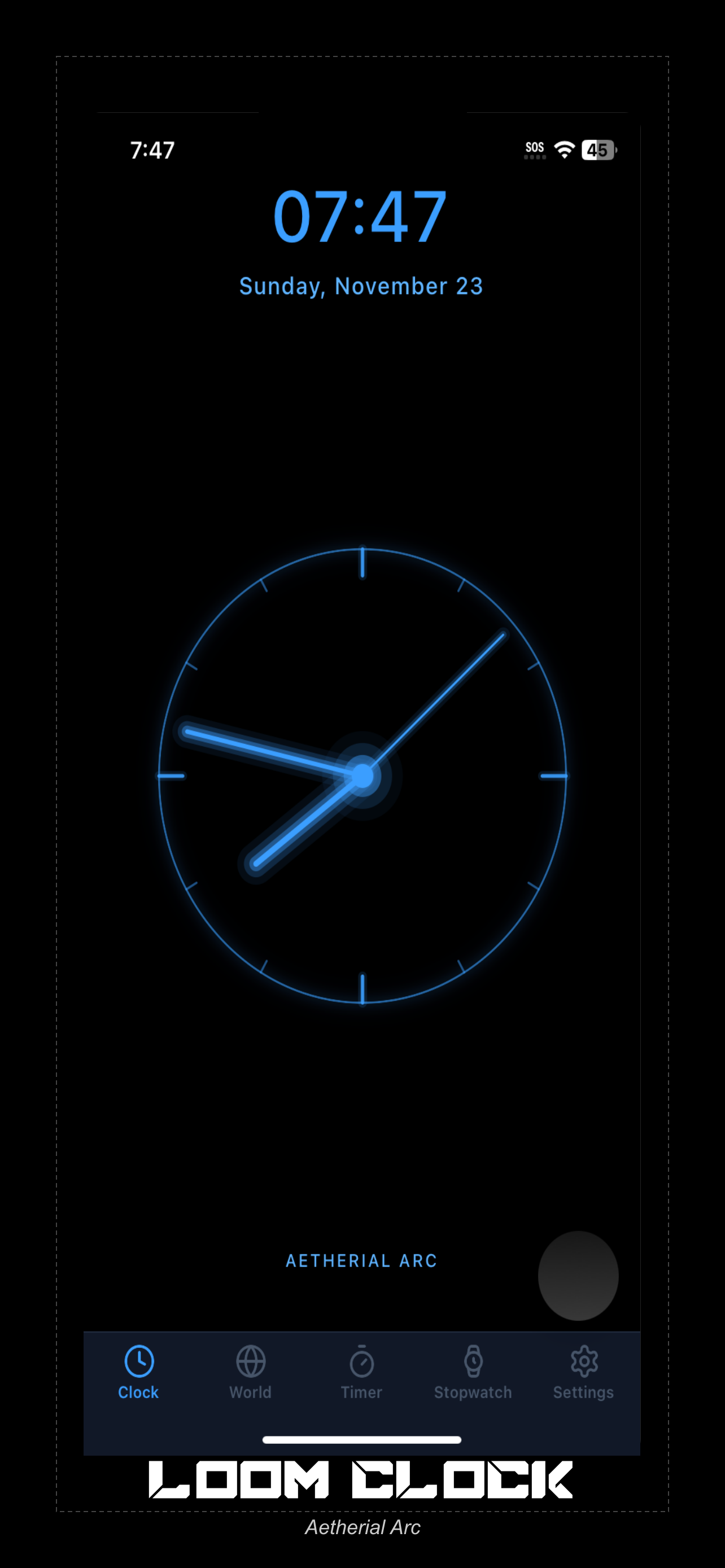 Loom Clock Aetherial Arc Theme Screenshot