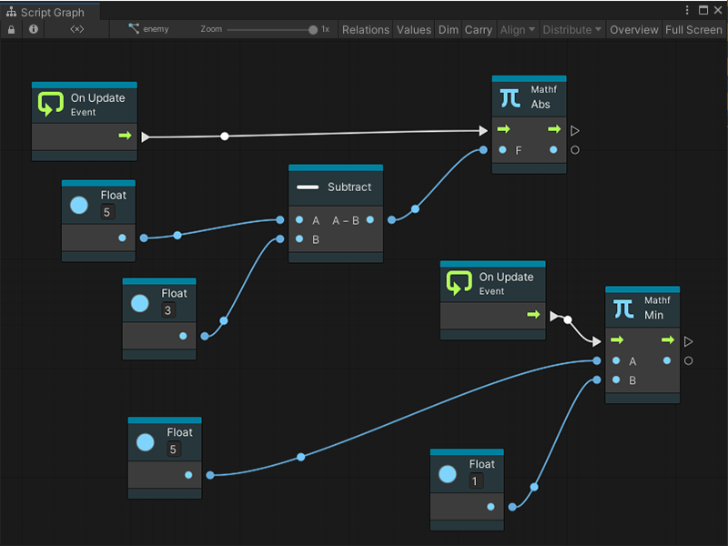 Bolt visual scripting flow graph