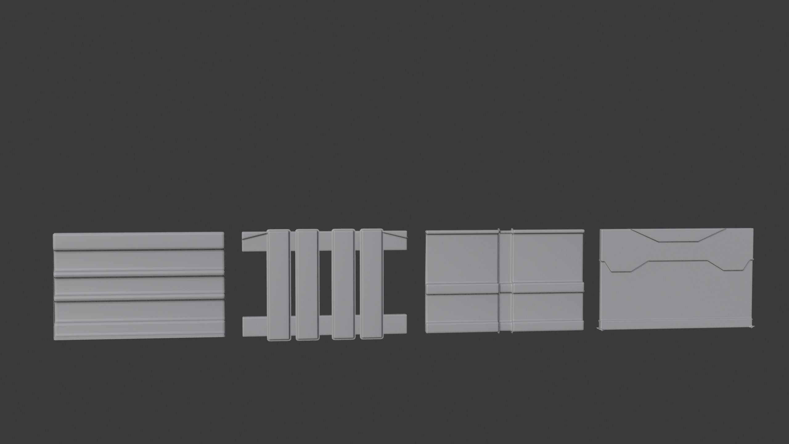 Sci-fi wall panels created with Grid Modeler