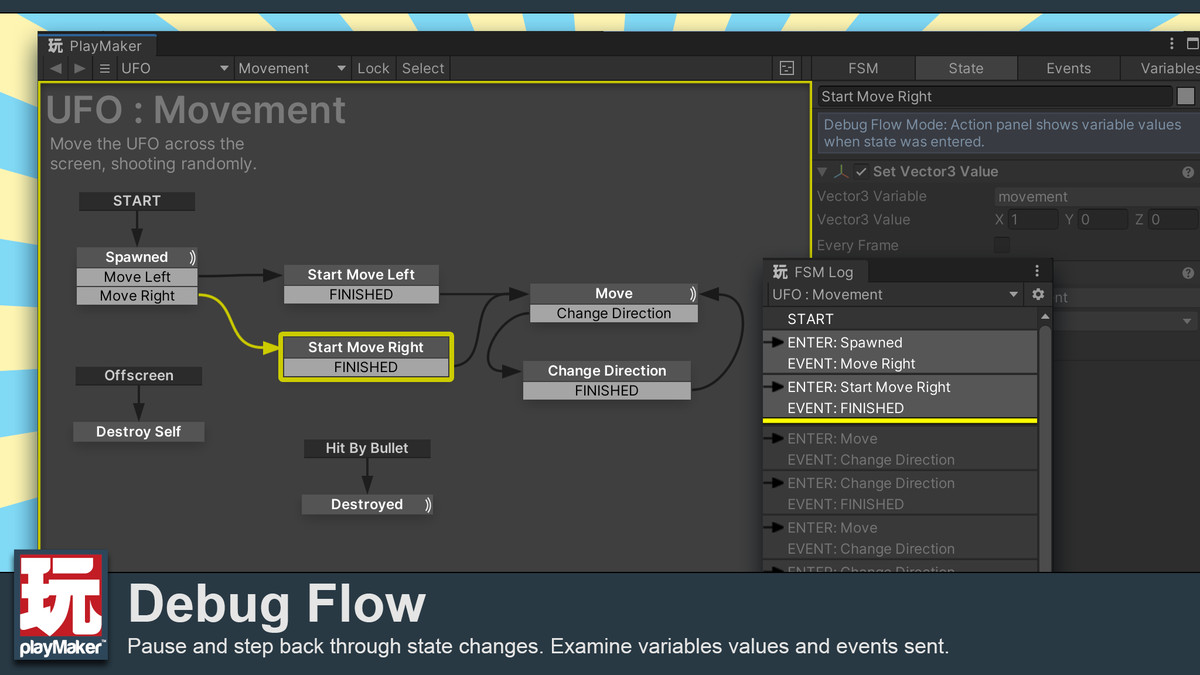 PlayMaker FSM editor in Unity